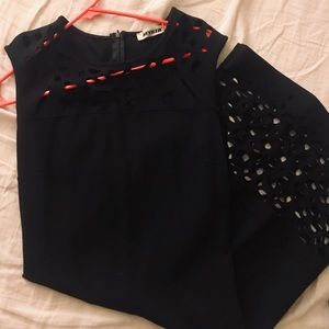 Black dress with laser cutouts
